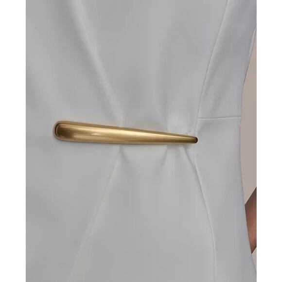 DONNA KARAN New York Women's V-Neck Gold Hardware-Trim Vest - Picture 6 of 11